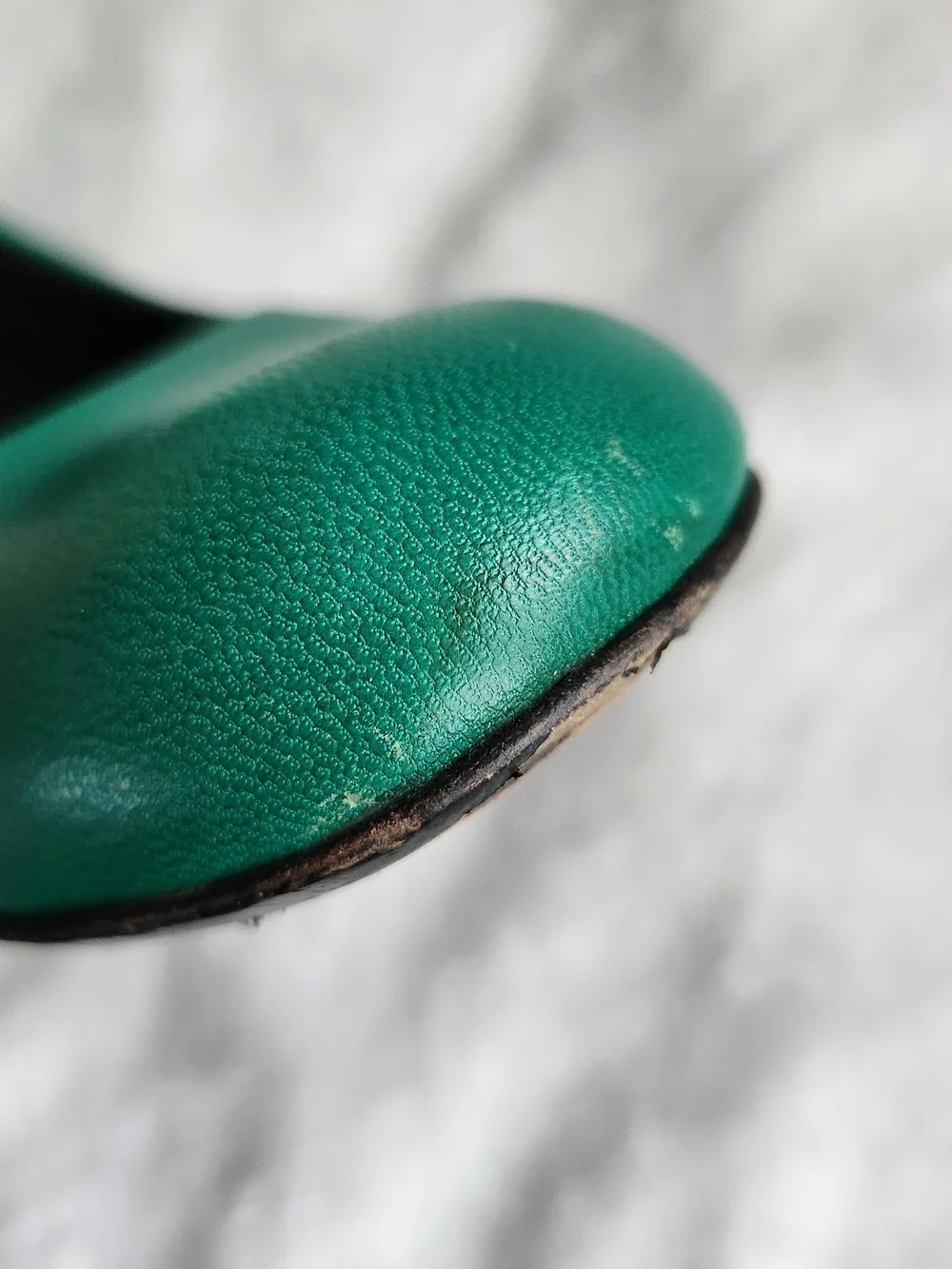 Vintage Gucci Green Leather High Heels Pumps Round Toe Shoes Size 38 US 8 - Picture 14 of 16
